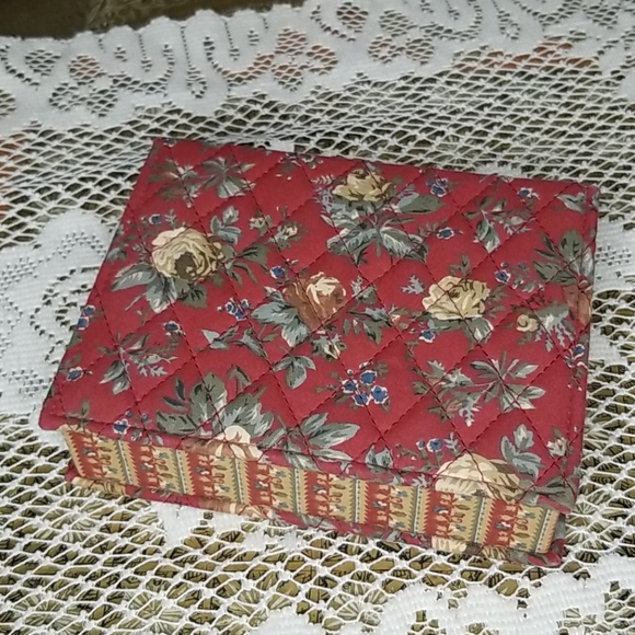 Vintage fabric quilted storage box